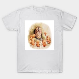 “Old Mr Brown Owl and the Squirrels” by Beatrix Potter T-Shirt